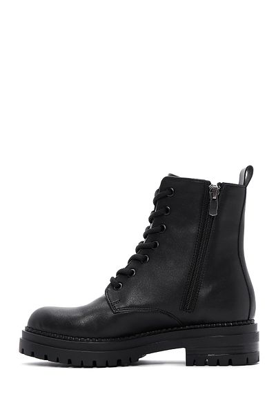 Derimod Black Lace-up Zippered Women's Boots - 24WFE 220518
