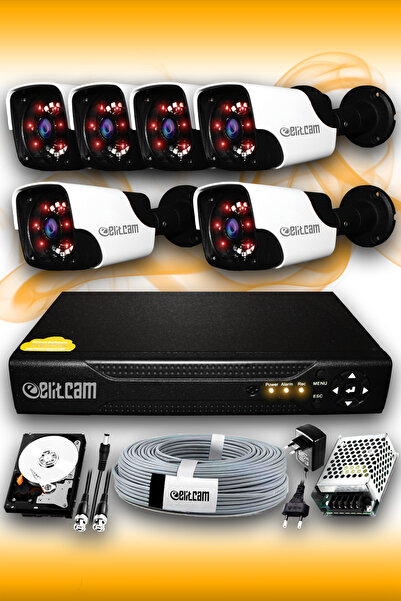 Elitcam 6 Kameralı Panda 6 Dış Kamera Set 320 Gb Hdd Full Hd Gece Görüşlü Güv...