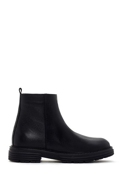 Derimod Black Leather Men's Boots - Zippered, Casual, 24wfd 700418