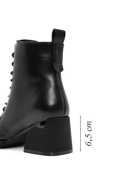 Derimod Women's Black Zippered Thick Heeled Boots 24Wfe 402818