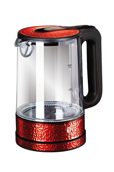 Berlinger Haus Glass Electric Kettle For Hot Water Stainless Steel 1.7 L Burgundy Metallic Line Blacksmith