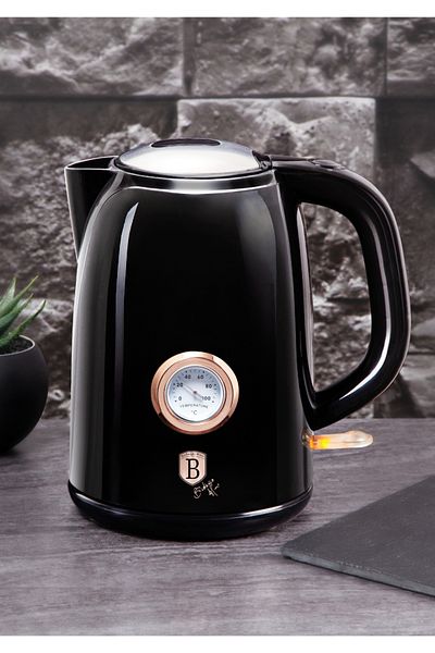 Berlinger Fierbător electric cu termometru Fierbator 1,7 L Colecția Black Rose