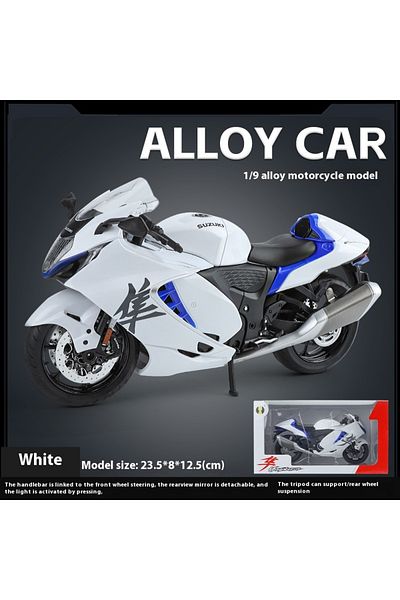 Choice White With Box 1:9 Suzuki Hayabusa Gsx-1300r Alloy Motorcycle Diecast Model Soung & Light Toy Collec