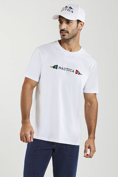 Nautica Graphic Regular Fit Premium Cotton Crew Neck T-shirt