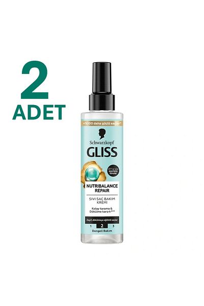 Gliss Nutribalance Repair Anti-Hair Loss Leave-In Liquid Conditioner 200 ml 2 Pieces