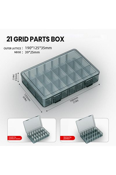 Choice 21 Grids 0190 Airaj Multifunctional Plastic Tool Box Transparent Thickened High Hardness Pressure Re