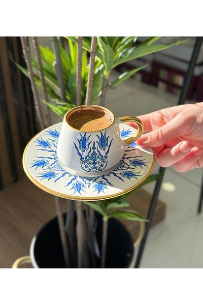 Onedekor Set of 6 İznik Lalzen Coffee Cups