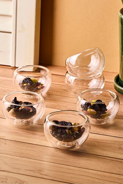 Perotti وعاء صلصة زجاجي صغير مزدوج الجدار من Bowy مكون من 6 قطع