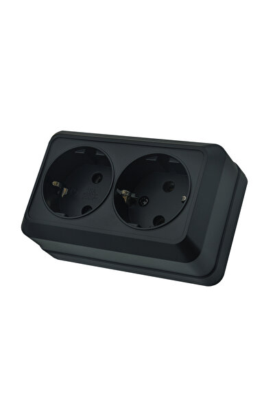 Choice1 EU 2 Socket With Ground Black Flame Retardant Electrical Outlets Plug...