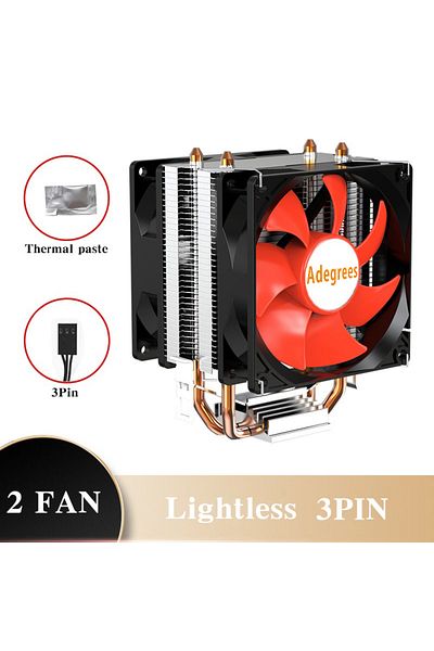 Choice مبرد هواء ثابت اللون 1700-115x-1200-amd بدون ضوء - 3 دبابيس - 2 مروحة - معالج X79 X99 PWM 3 دبابيس/4 دبابيس