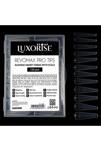 LUXORISE Vârfuri reutilizabile REVOMAX PRO TIPS - model Almond, 120 buc