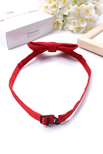 VİTRİNMİXMİNİ Adjustable Red Color Boy's Bow Tie with Turkish Flag Figure - Boxed