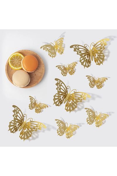 Choice Style3 48pcs 3d Butterfly Wall Decor 4 Styles 3 Sizes, Gold Butterfly Decorations For Butterfly Birt