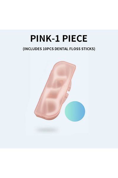 Choice Pink 1pc - Fashionable And Convenient Dental Floss Stick Carrying Case - Comes With 10pcs Dental Flo