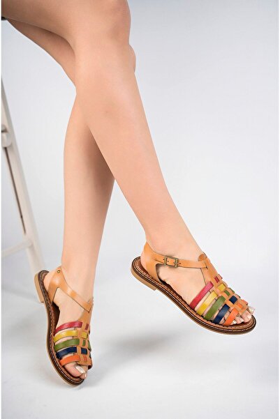 Deripabuc Genuine Leather Multi-1 Women's Leather Sandals Dp28-525-819