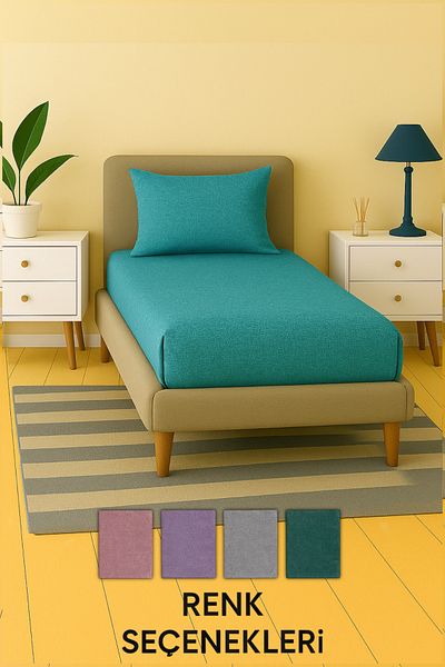 Home Compatible for Bedroom |   Single Fitted Sheet Set 1 Pillow Case (50X70 cm)