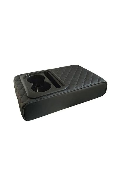 Choice A Car Armrest Box Cushion, Auto Center Console Armrest Cushion With 2 Cup Holder Pu Leather Armrest.