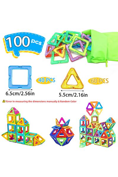 Choice Big Size 100pcs Big Size Magnetic Building Blocks - 3d Stem Educational Constructor Set Toys For Lea