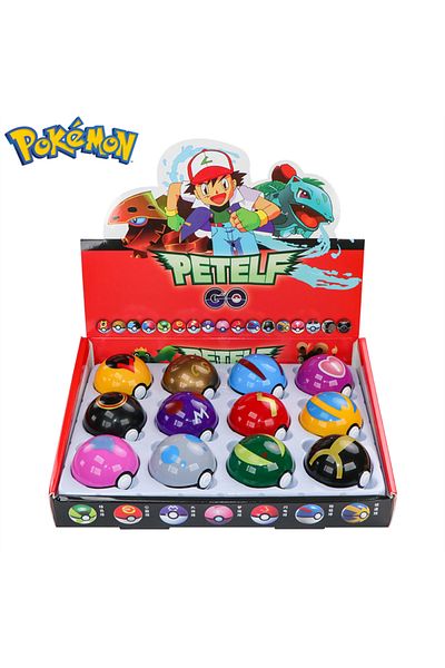 Choice With Box 12pcs/set Pokemon Poke Ball Figure Toys Anime Pikachu Pocket Monster Pet Elf Pvc Figurine A