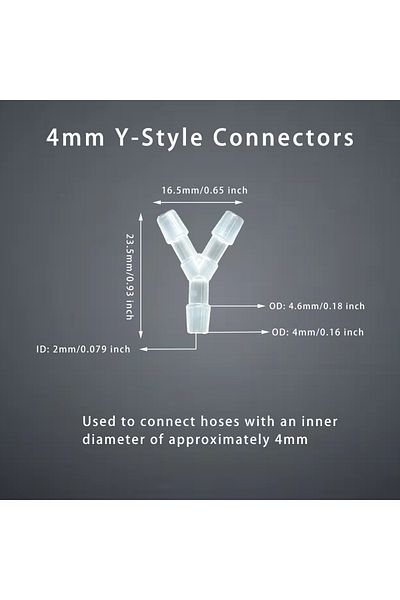 Choice Other 4mm Y Joint 5pcs 5pcs Y-type Tee 3 Way Hose Connector Y Shaped Pp Plastic Barbed Fitting Air W