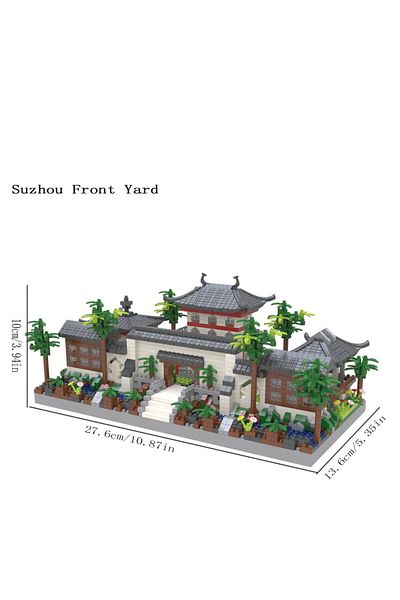 Choice Suzhou Front Yard Suzhou Garden Puzzle Micro Particle Assembly Type Building Block Ethnic Style Buil