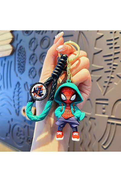 Choice Sweater Green Marvel Spider-man Keychain Cartoon Comic Book Avengers Series Keyring Cool Keychain Pe