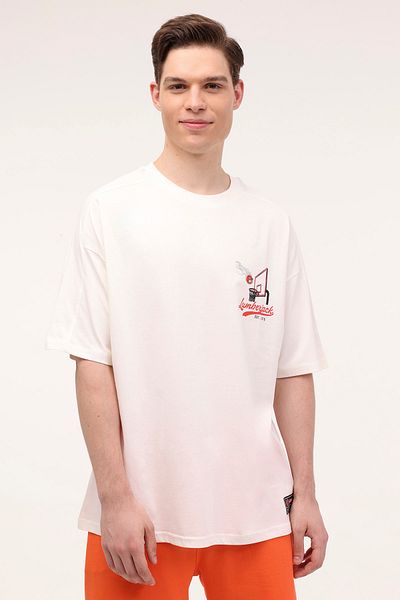 lumberjack ML CHASE 11BB1011 4FX - Ανδρικό κοντομάνικο T-shirt Ecru