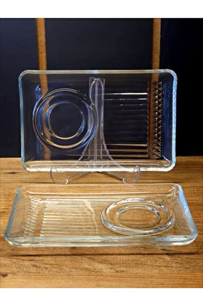 Paşabahçe Elysia 2-Piece Glass Tea Plate with Presentation 54901