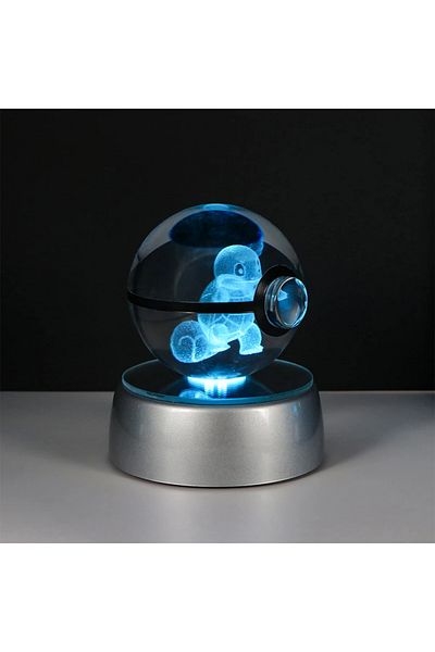 Choice 5cm With Base Squirtle Pokemon 3d Crystal Ball Pikachu Gengar Eevee Mewtwo Anime Game Pokeball Led N