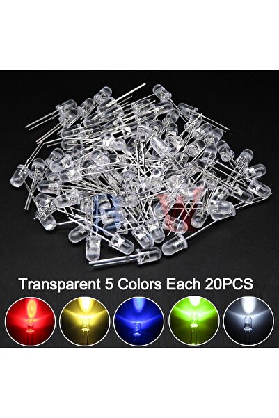 Choice مجموعة متنوعة من 100 قطعة من الصمام الثنائي LED F5 مقاس 5 مم، مكونة من...