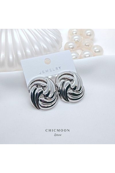 CHICMOON STORE Silver Color Vip Earrings
