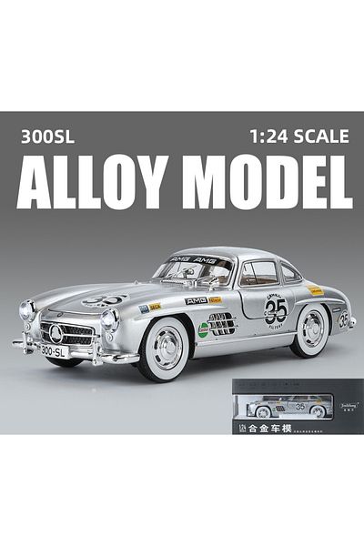 Choice Silver-with Box 1:24 300sl 35# Vintage Classic Alloy Car Model Diecasts Toy With Sound And Light Veh
