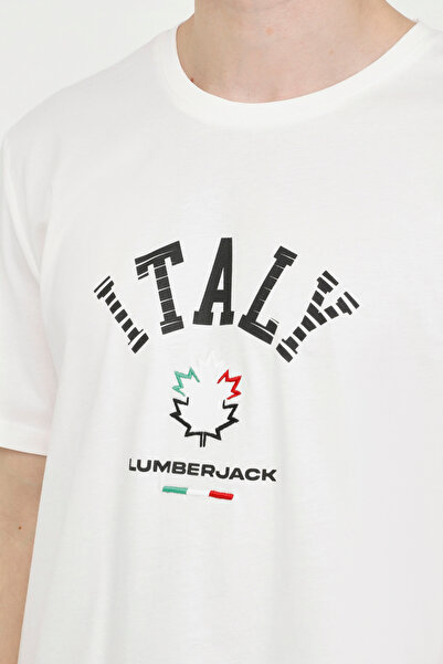 lumberjack ML RENATO 11ITL1029 4FX White Men's Short Sleeve T-Shirt