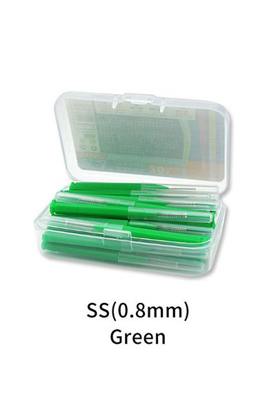 Choice Green(0.8MM) 30pcs Premium Dental Picks Kit - Portable Interdental Brushes & Flossing Sticks For Eff