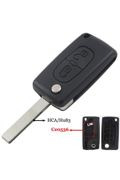 jingyuqin Hca Ce0536 2 Buttons Flip Folding Key Case Blank Shell For Peugeot 107 207 407 307 307s 30