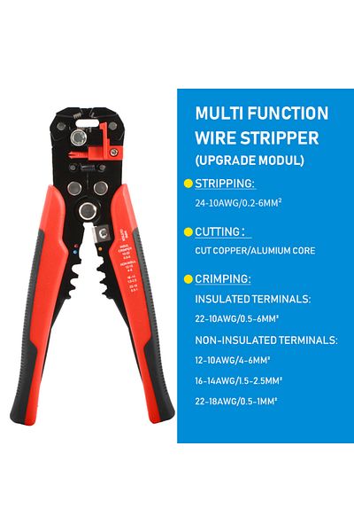 Choice Upgrade Red Crimper Cable Cutter Adjustable Automatic Wire Stripper Multifunctional Stripping Crimpi