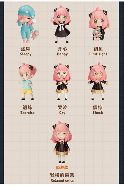 Choice Randomly Select 1 1:1 Reissue Spy X Family Anya Series Blind Box Toys Cute Figures Doll Mystery Box