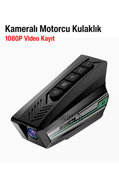 TİKWATCH Motosiklet Kameralı Kask Kulaklık Dvr Kameralı Wifili 2000mah 1080p Kamera Su Geçirmez