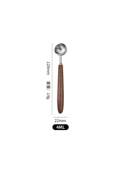 Choice S 25ml Wooden Handle Stainless Steel Coffee Scoop Tablespoon Measuring Spoon Walnut Wood Long Handl.