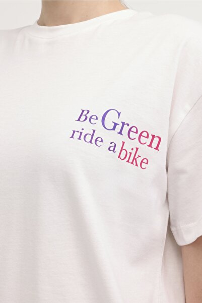 lumberjack WL WAVY 11MD1055 4FX - Ecru Women's Short Sleeve T-Shirt