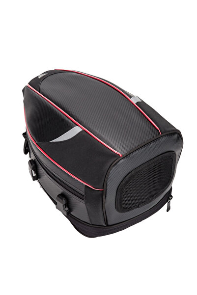 Choice حقيبة ذيل دراجة نارية حمراء سوداء مقاومة للماء، حقيبة سفر لراكبي الدرا...