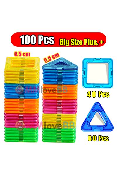 MMloveBB Big Size 100pcs Magnetic Building Blocks Big Size And Mini Size Diy Magnets Toys For Kids Designer C