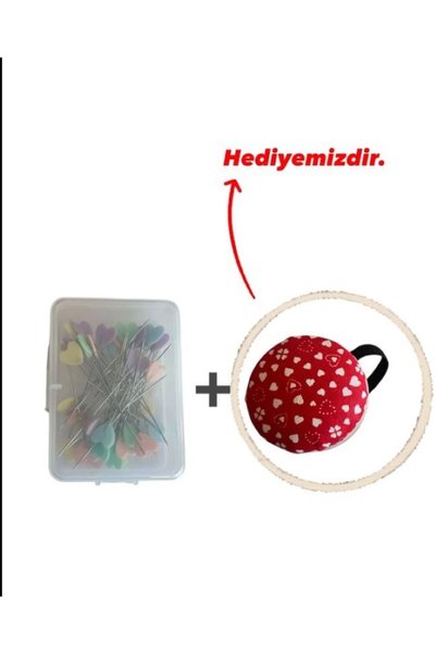 Set Dikiş Makineleri Toplu İğne Renkli Kalp Kafalı Figürlü