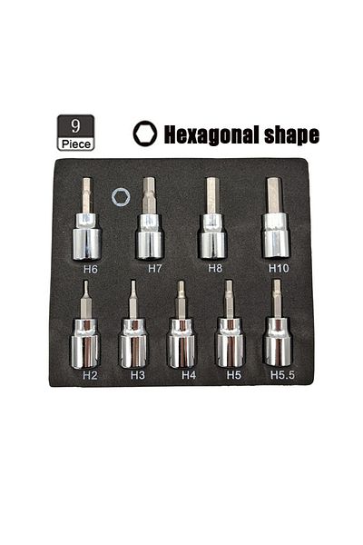 Choice Hexagonal Set 3/8 Inch Hex Bit Socket Set Sturdy Allen Key Sockets Professional 3/8inch Drive Drill