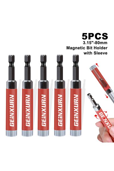 Choice 5pcs Geinxurn Drive Guide With Self Retracting Sleeve(3.15”) And Screwdriver Bit, Magnetic Drill Bit