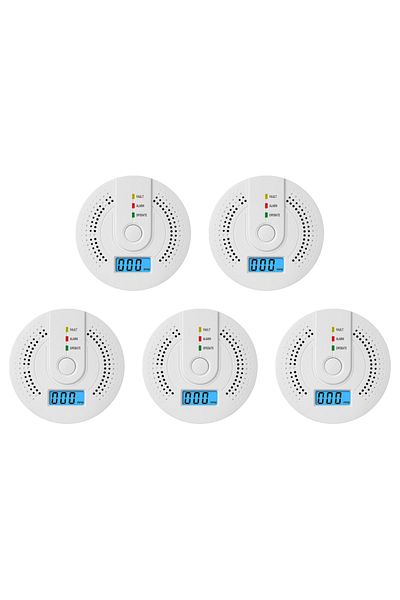 Choice 5pcs 5-1pcs Digital Carbon Monoxide Detector Sound & Light Warning Sensor Battery Powered Co Gas Mon
