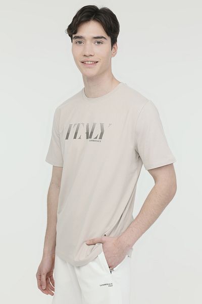 lumberjack ML OWEN 11ITL1067 4FX - Μπεζ ανδρικό κοντομάνικο μπλουζάκι