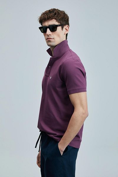 Lufian Tricou cu gât polo pentru bărbați roșu Claret 111040206 Laon Polo