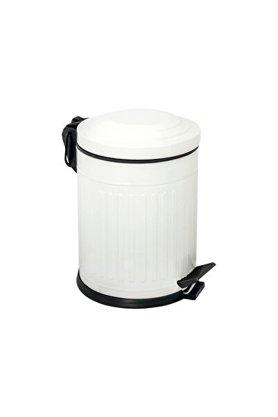 Eforeca Vintage Çöp Kovası Çizgili Beyaz 5 Lt