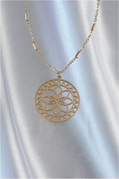 feifei 316L Steel Chain Gold Color Lotus Model Necklace - Tj-Bko8902